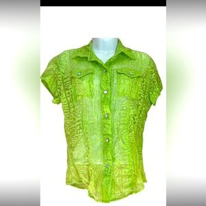Chicos lemon lime green shirt